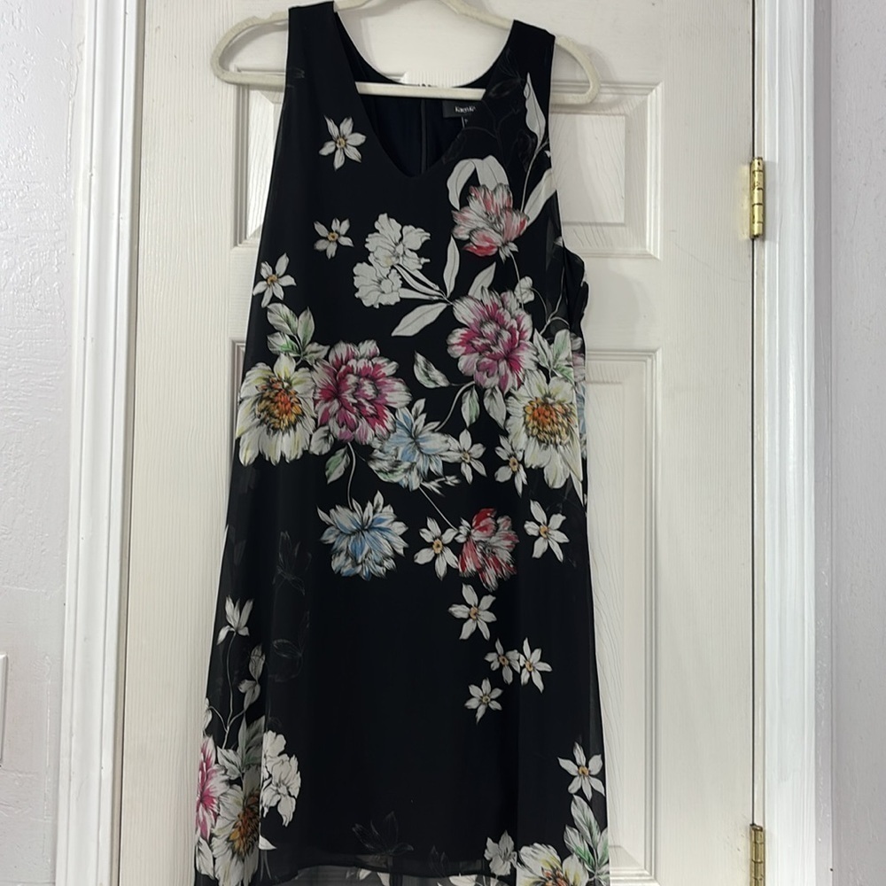 Kate Kane Floral Black Sleeveless Dress size Large - Picture 2 of 8